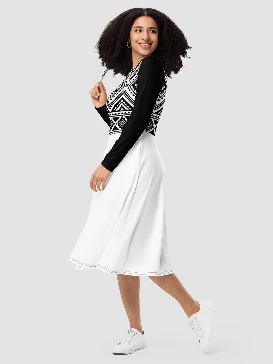 Tribal Print Long Sleeve Midi Dress product image (6)