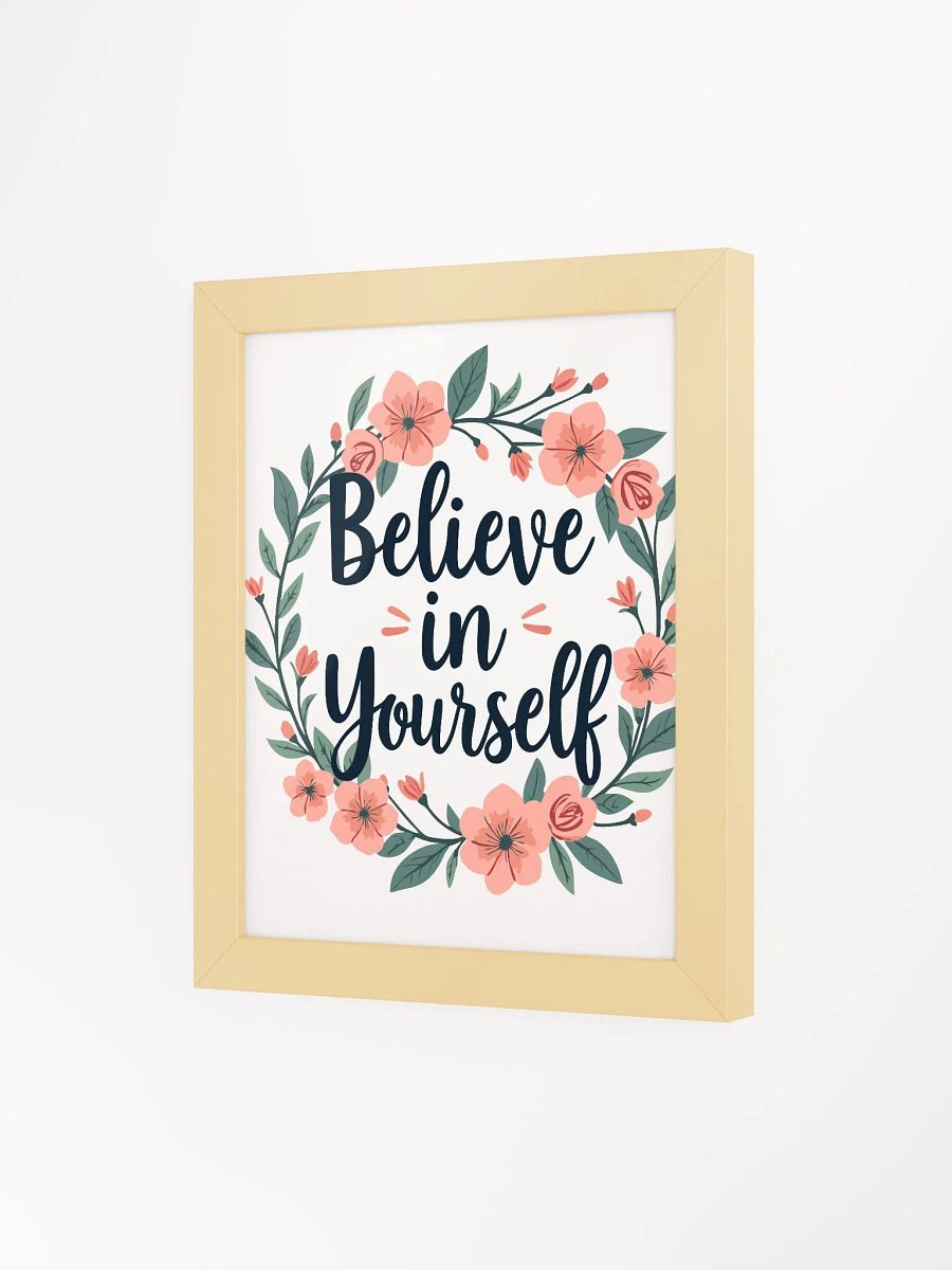 Inspirational Floral Wreath Artwork - ‘Believe in Yourself’ Motivational Wall Decor product image (32)