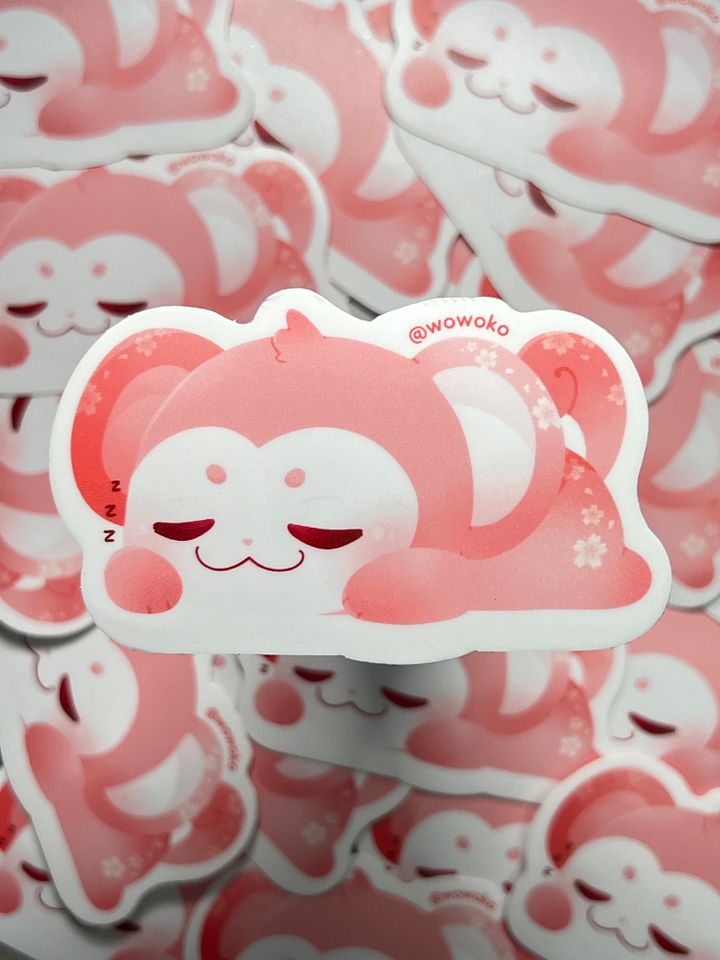 Sleepy Zodiac Animal - Monkey - Sticker product image (1)
