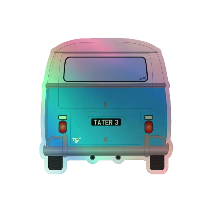 Blue bus Taterwave 3 year holo sticker product image (2)