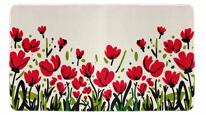 Poppy Tulip Flowers Desk Mat product image (1)