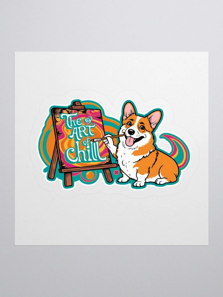 Chill Corgi Art Kiss Cut Stickers product image (1)