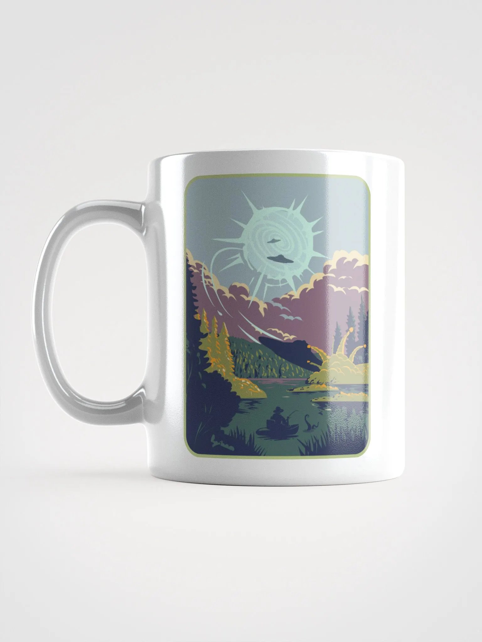 UFO Fishing White Mug product image (3)