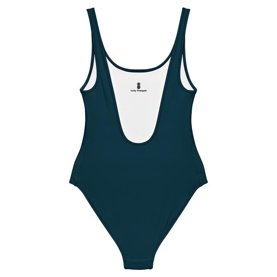 Nantucket Rain Dark Blue Solid Color Retro Inspired Women's One Piece Swimsuit product image (2)