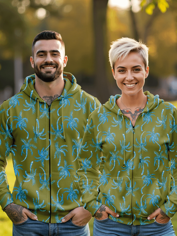 Neon Palmtree | Recycled ZIP Unisex Hoodie product image (1)