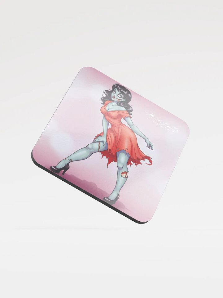 V1 Zombie Pinup Glossed Cork Coaster product image (1)