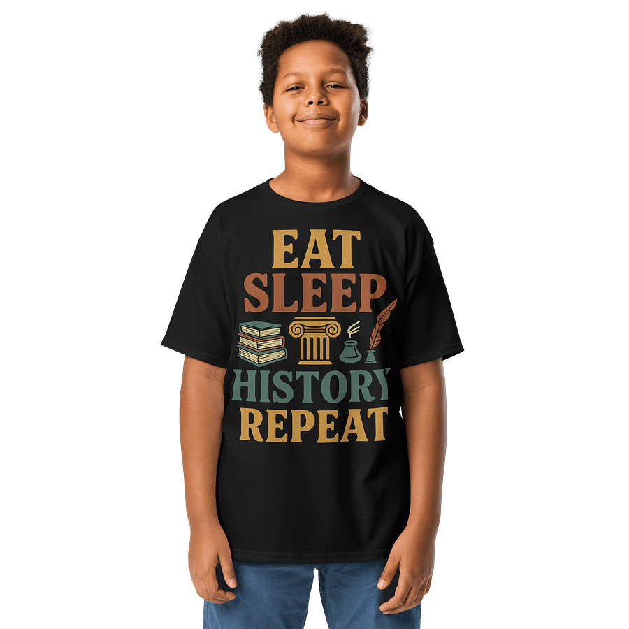 Eat Sleep History Repeat – Youth Shirt for Mini Historians product image (1)