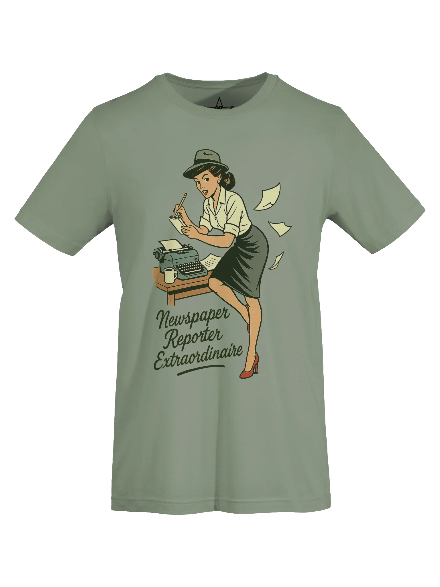 Newspaper Reporter Pin-up Girl 1940's Retro Concert Tee Fit Unisex T-Shirt product image (61)