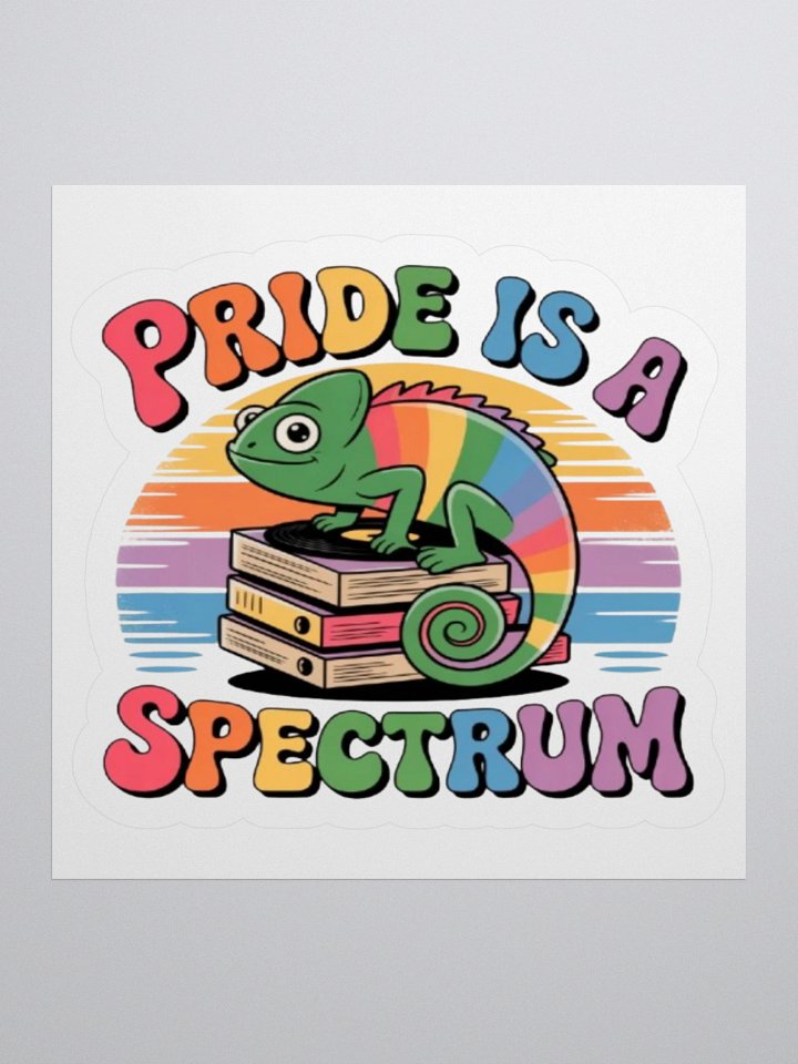 Pride is a Spectrum Sticker - Rainbow Chameleon on Books Design product image (3)