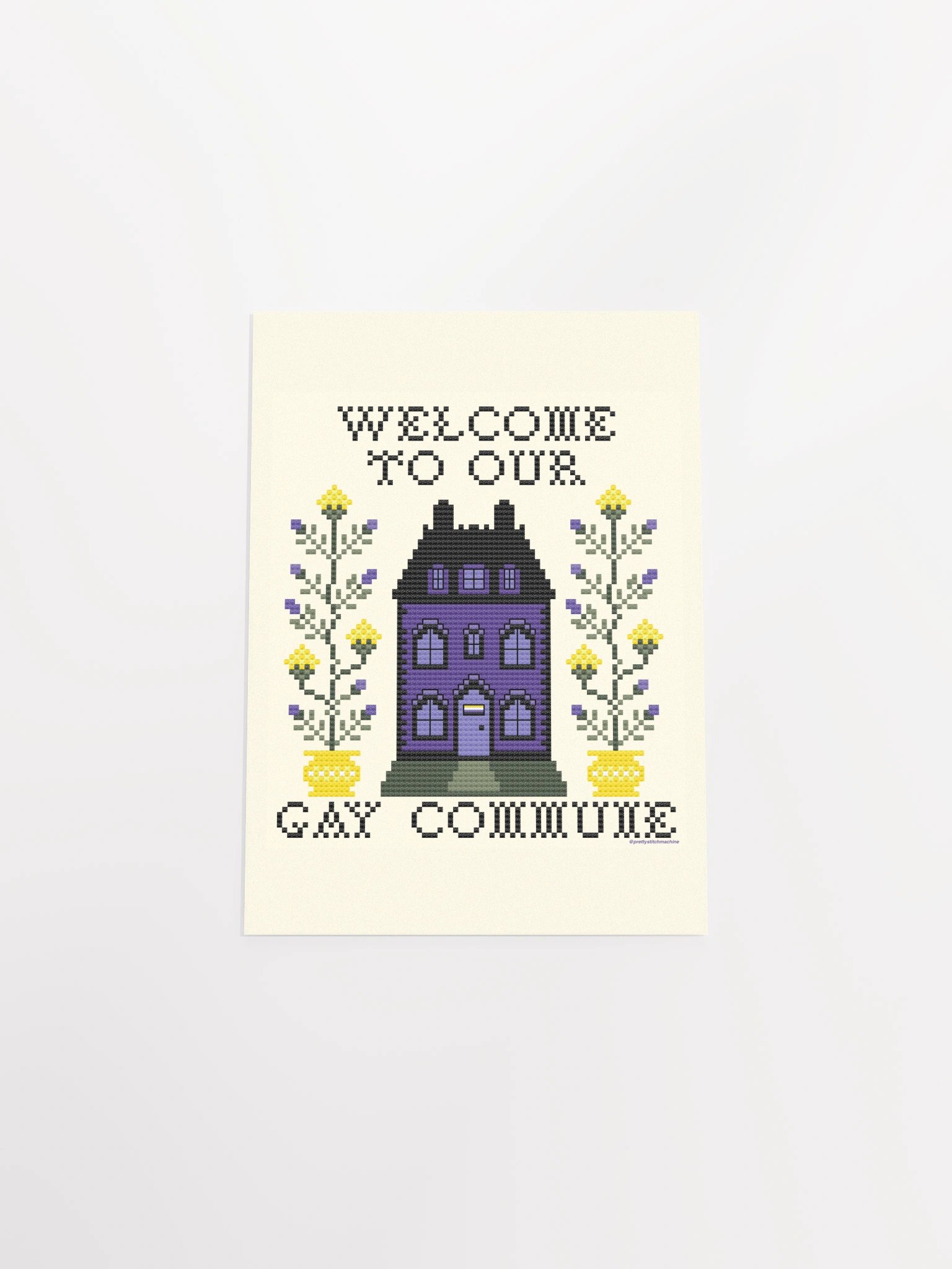 Welcome to Our Gay Commune Print - Nonbinary Flag product image (4)