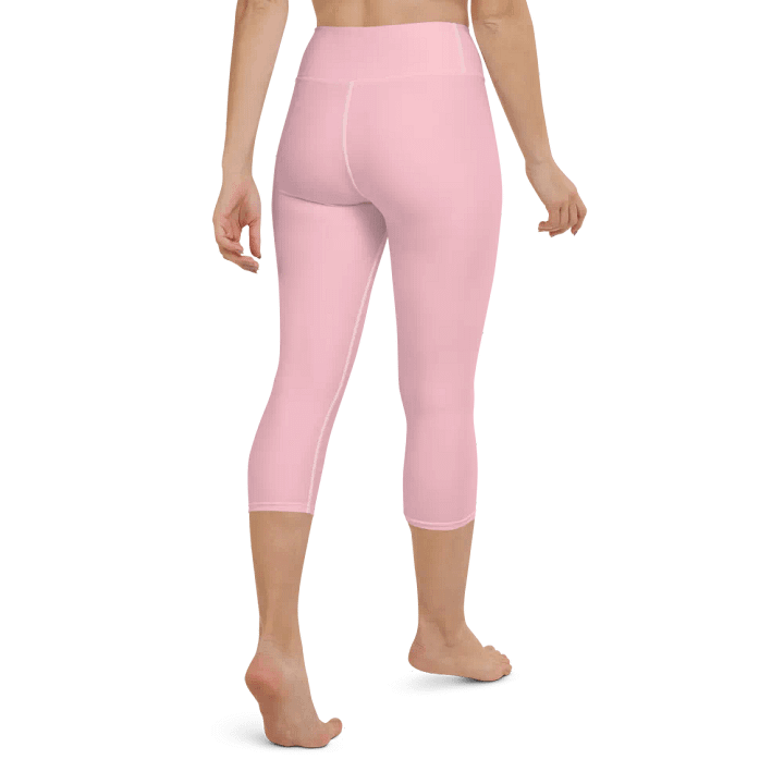 Plain Color Pink Yoga Capri Leggings product image (2)