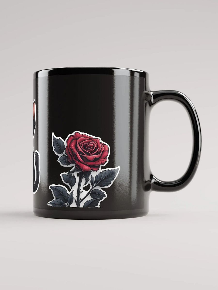 Rosey Whiskers Black Mug product image (5)