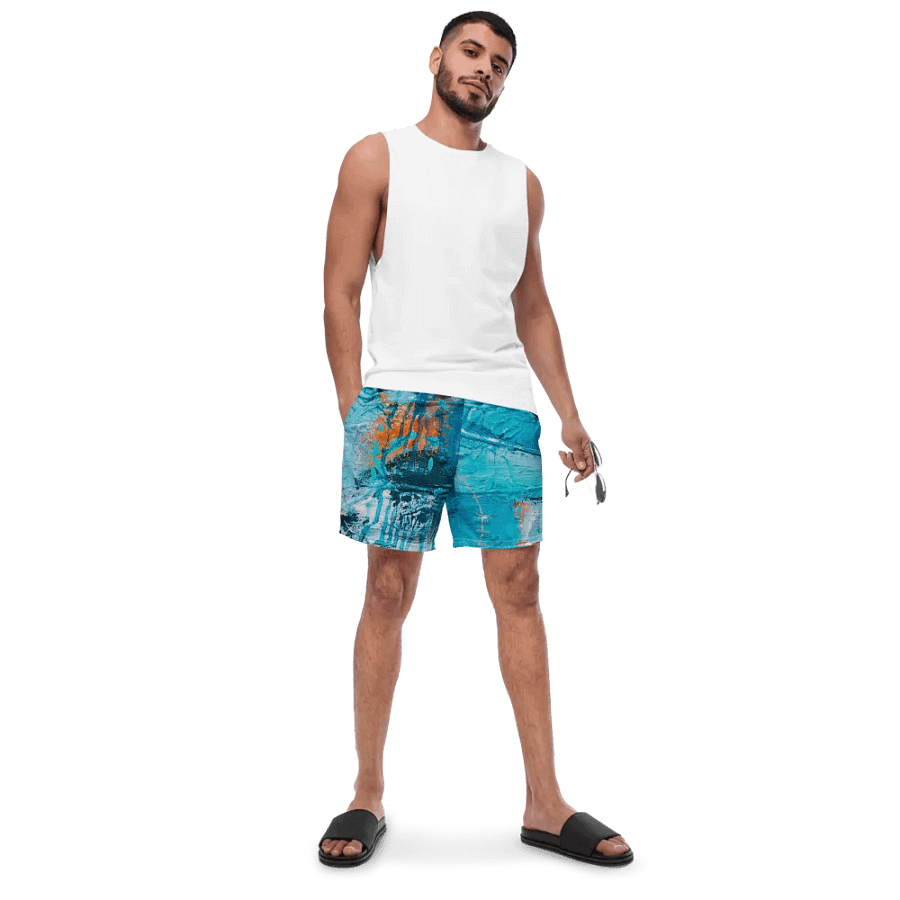original painting by b. reters printed on men´s swimwear, beautiful blues product image (4)