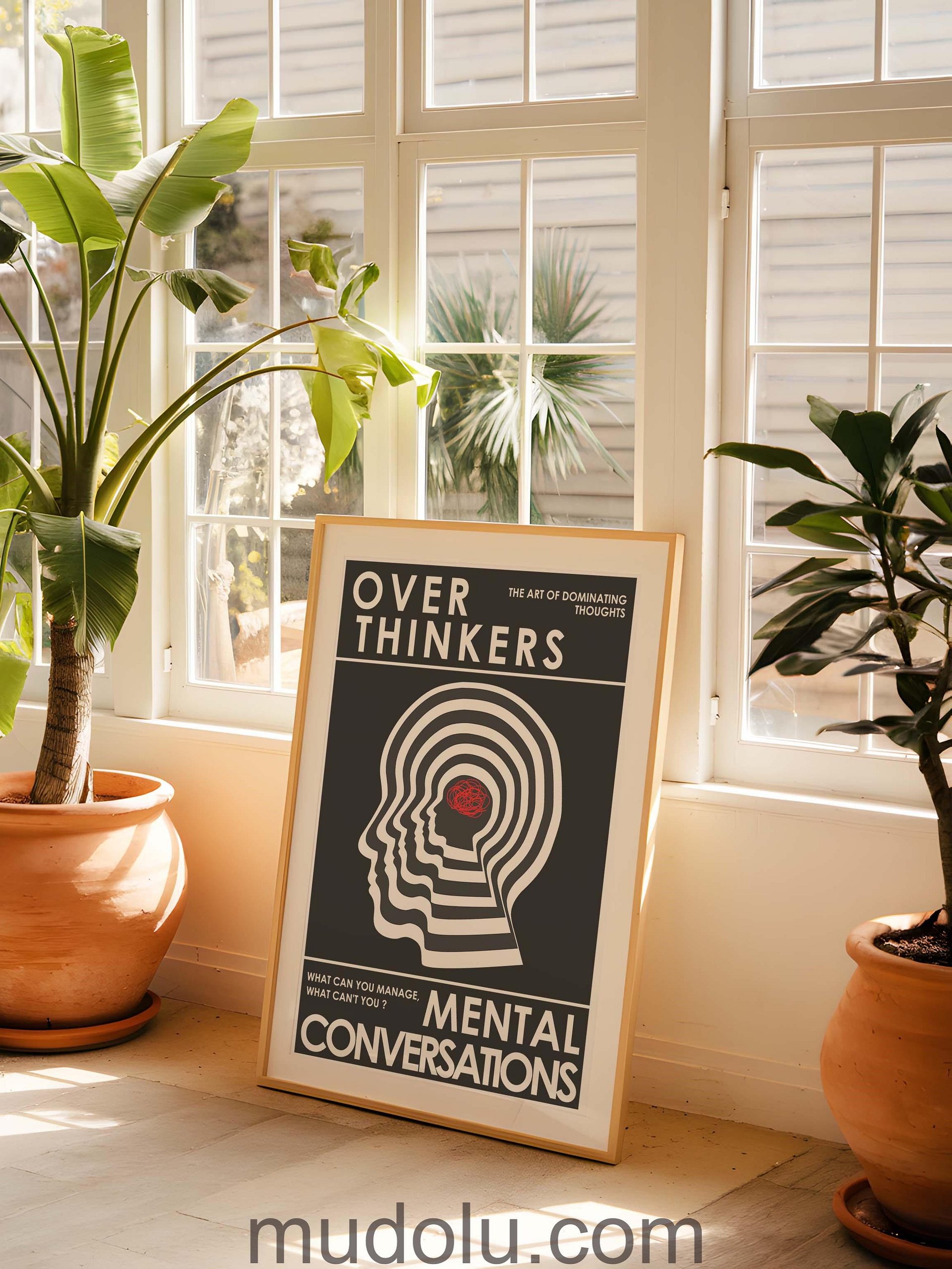 OverThinkers Wall art Poster Black White product image (9)