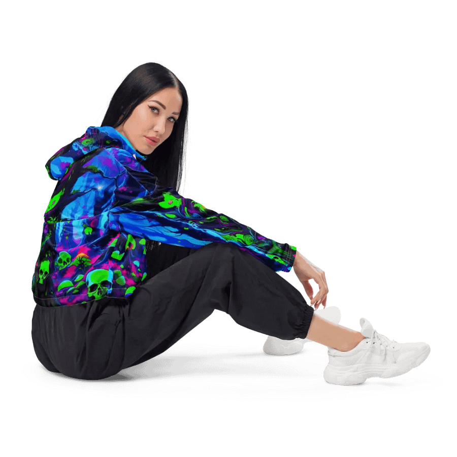 Neon Skull Forest Women's Windbreaker product image (9)