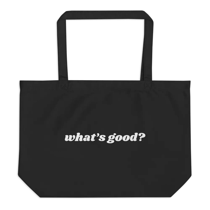 Organic Cotton "What's Good?" Tote Bag (Black/White) product image (1)