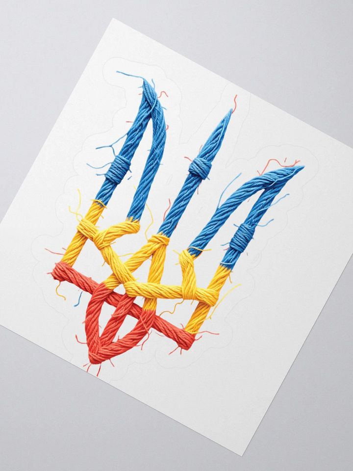 Vintage Support Ukraine Flag | Ukrainian Trident | Stand with Ukraine Kiss-Cut Stickers product image (4)