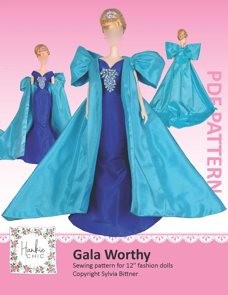 Gala Worthy sewing pattern for 12" fashion dolls product image (1)