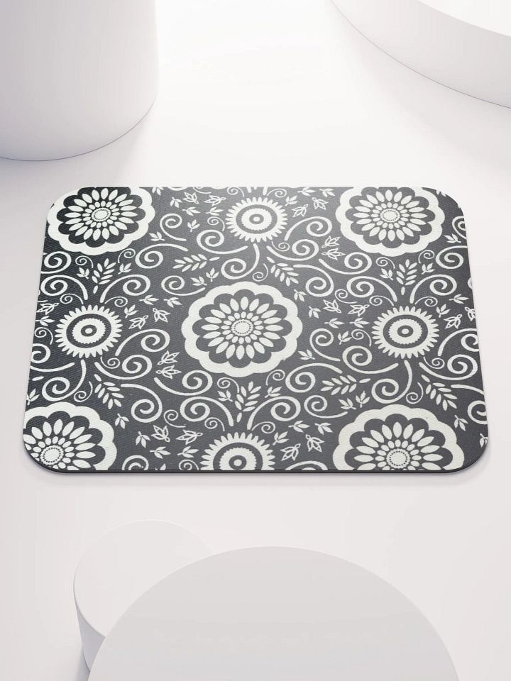 Monochrome Floral Mouse Pad product image (1)