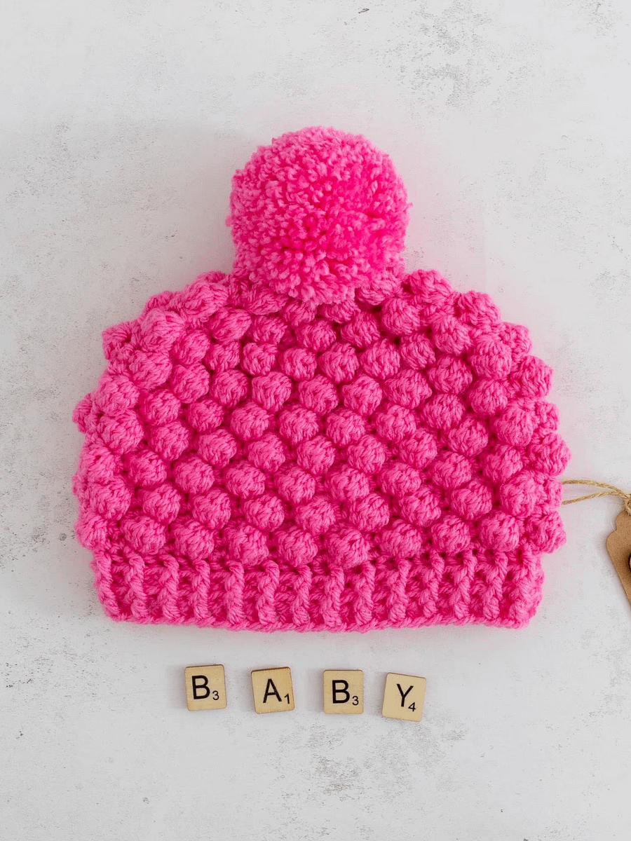 Crochet Pattern: Bobble Baby Beanie product image (6)