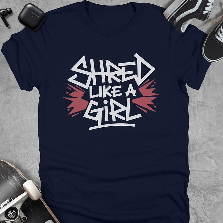 Shred like a girl, Skateboarding t-shirt for girls, Women's T-shirt product image (3)