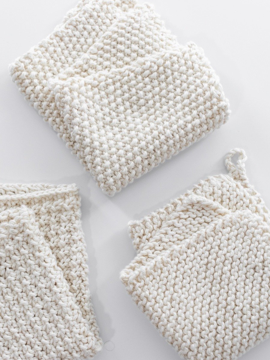 Set of Diagonal Dishcloth Knitting Patterns PDF - Arctic product image (1)