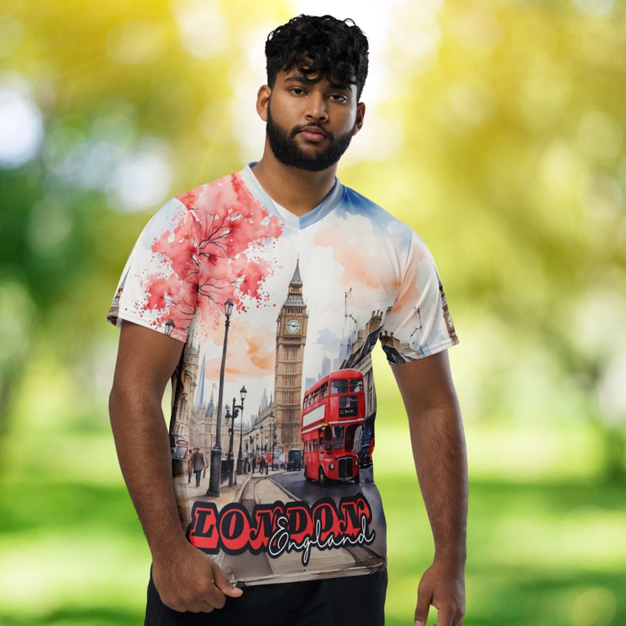 London England Watercolor All Over Print Jersey Shirt product image (10)