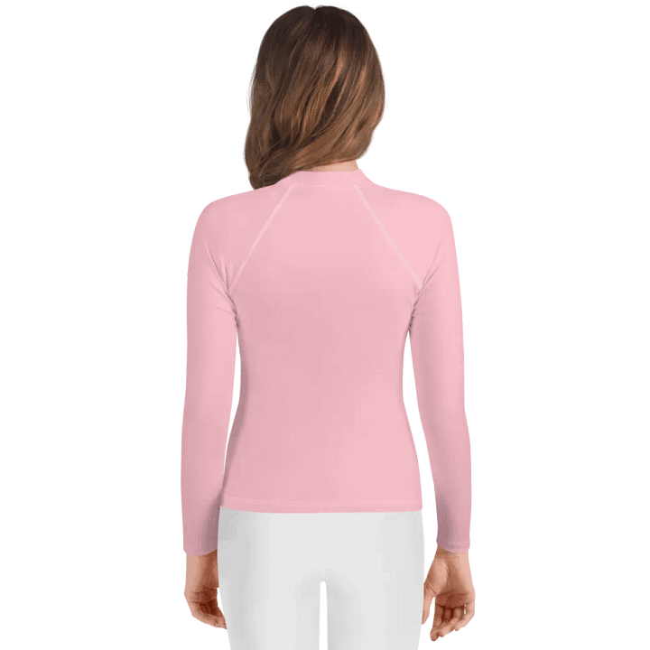 Youth Plain Color Pink Rash Guard product image (2)