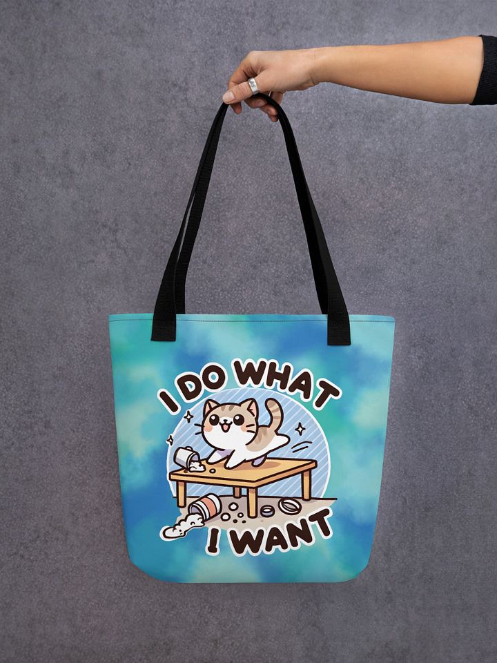 I Do What I Want Tote Bag – Bright Blue product image (1)