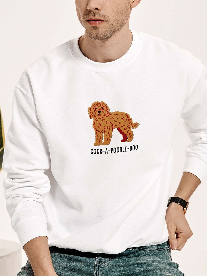 Cock-A-Poodle-Doo Sweatshirt (Embroidered) of a Cockapoo(Tan) product image (2)