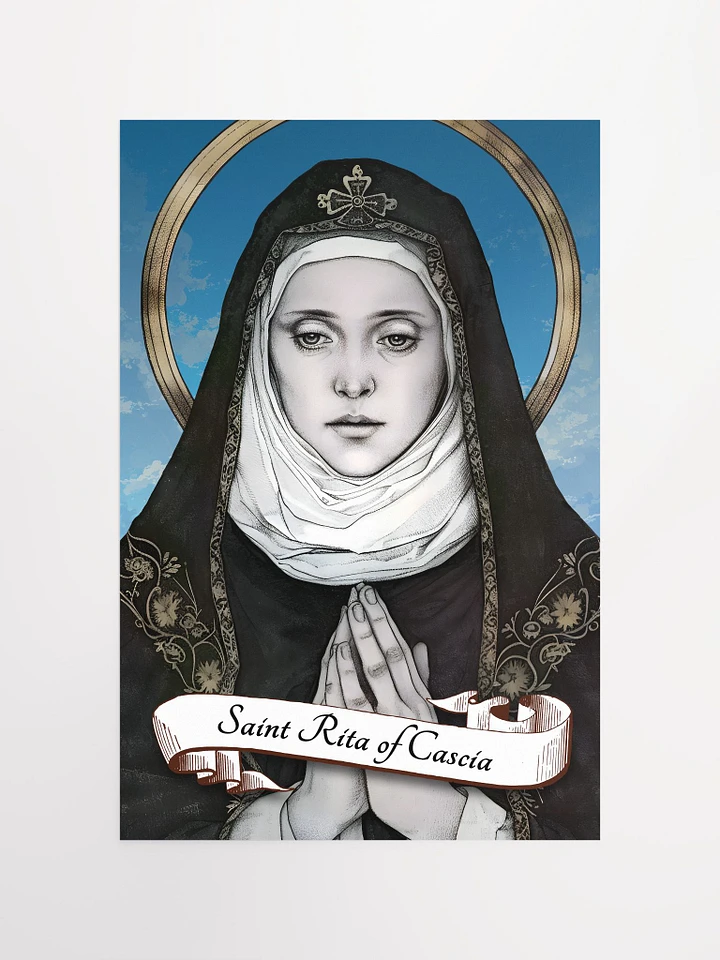 Saint Rita of Cascia Patron Saint of Difficult Marriages, Lost Causes, Abuse Victims, Parenthood, Widows, Sterility, Loneliness, Baseball, Matte Poster product image (2)
