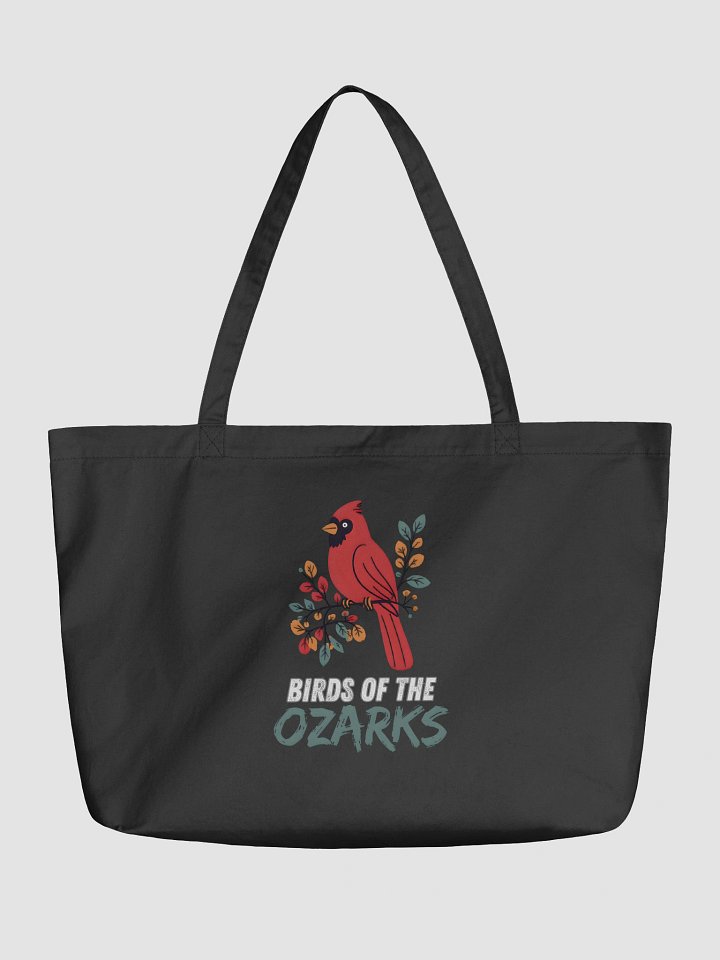 Ozark Birds Organic Tote: Cardinal Bird Edition Black product image (1)