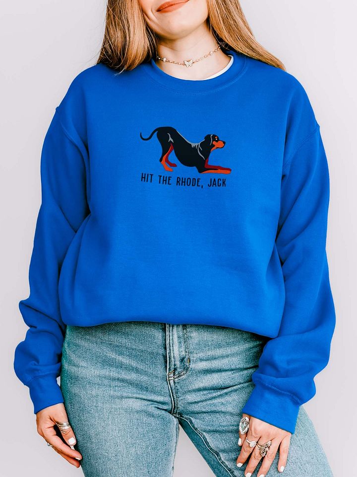 Hit the Rhode, Jack Sweatshirt (Embroidered) of a Rhodesian Ridgeback(Black & Tan) product image (2)
