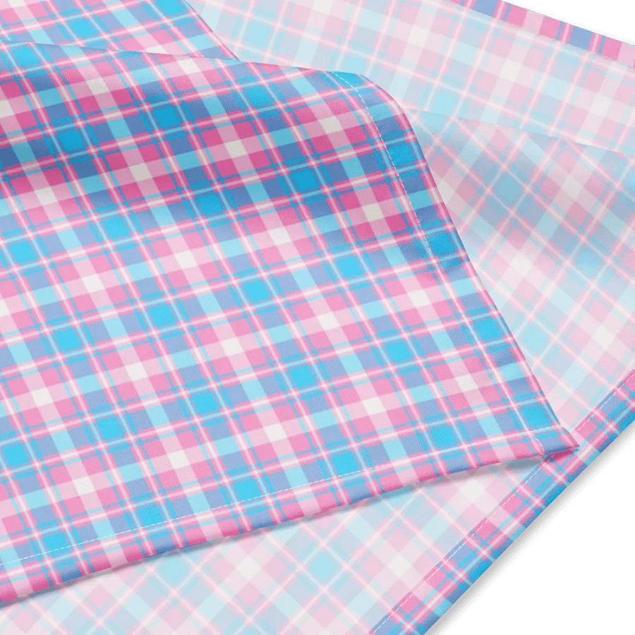 Baby Blue, Pink, and White Plaid Bandana product image (2)