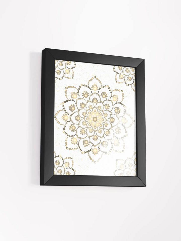 Golden-Brown Dot Mandala Framed High Quality Matte Poster product image (29)