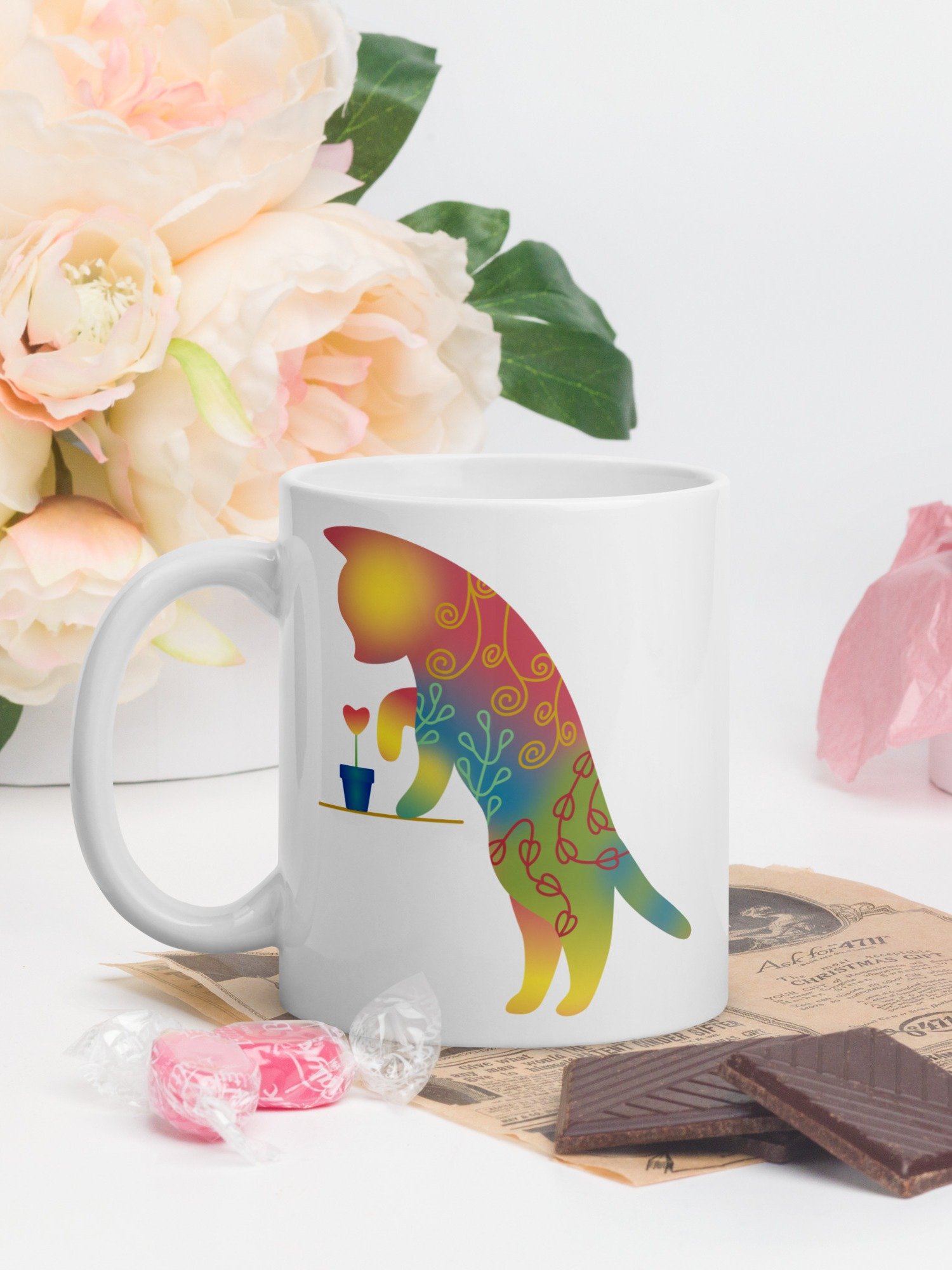 Cat Kissing Heart Plant 11 oz Mug product image (3)