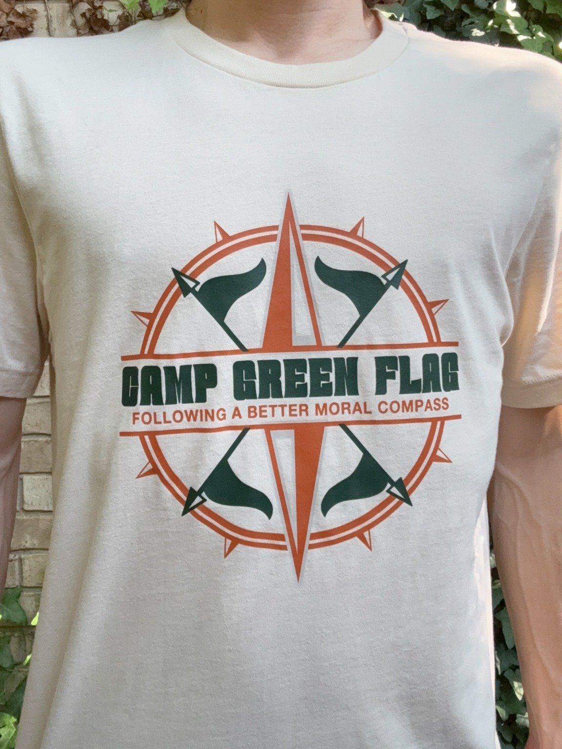 Camp Green Flag Compass Unisex Tee product image (1)