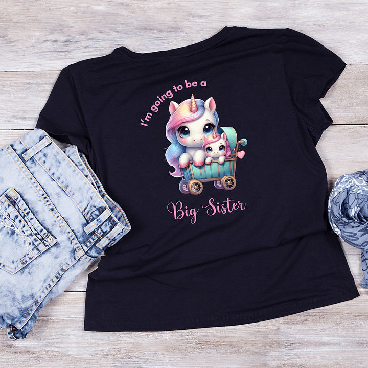 Big Sister Pregnancy Announcement Tshirt - Unicorns product image (2)