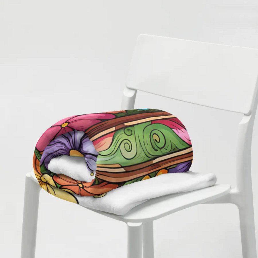Colorful Cross and Floral Throw Blanket product image (19)