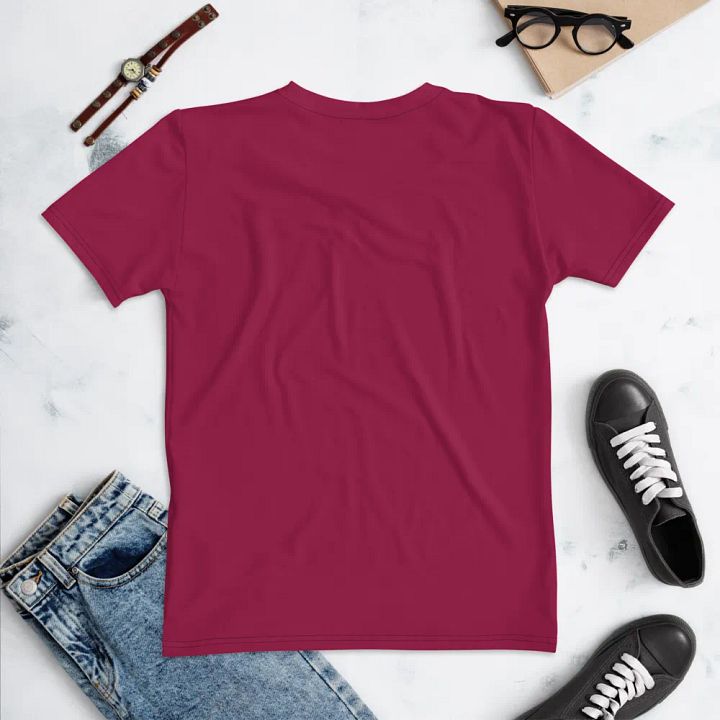 Plain Dark Red True Summer Women's Crewneck Polyester Heavyweight Premium T-Shirt by Treasure Pie product image (2)