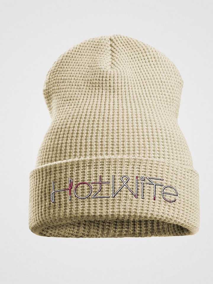 Hotwife Lines embordered waffle beanie product image (1)