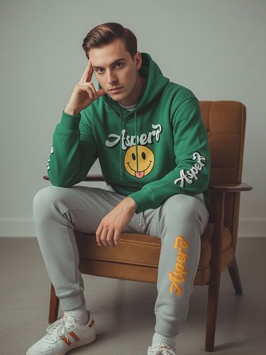 Eleva tu estilo casual con la comodidad y el diseño único de Aspero Bogotá. Este hoodie verde vibrante con un toque divertido...