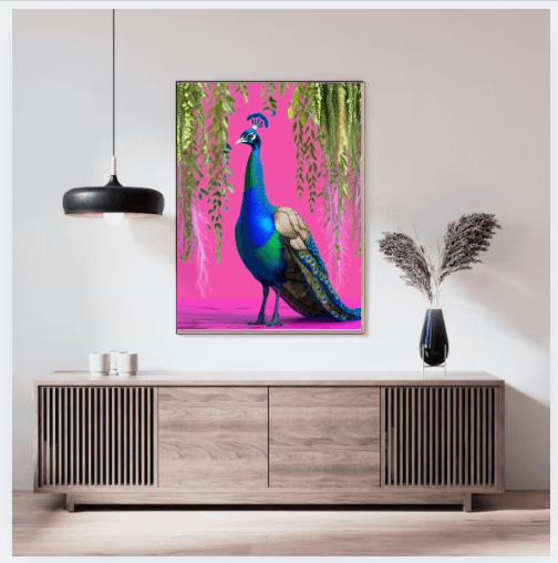 Hot Pink Peacock Wall Art product image (3)