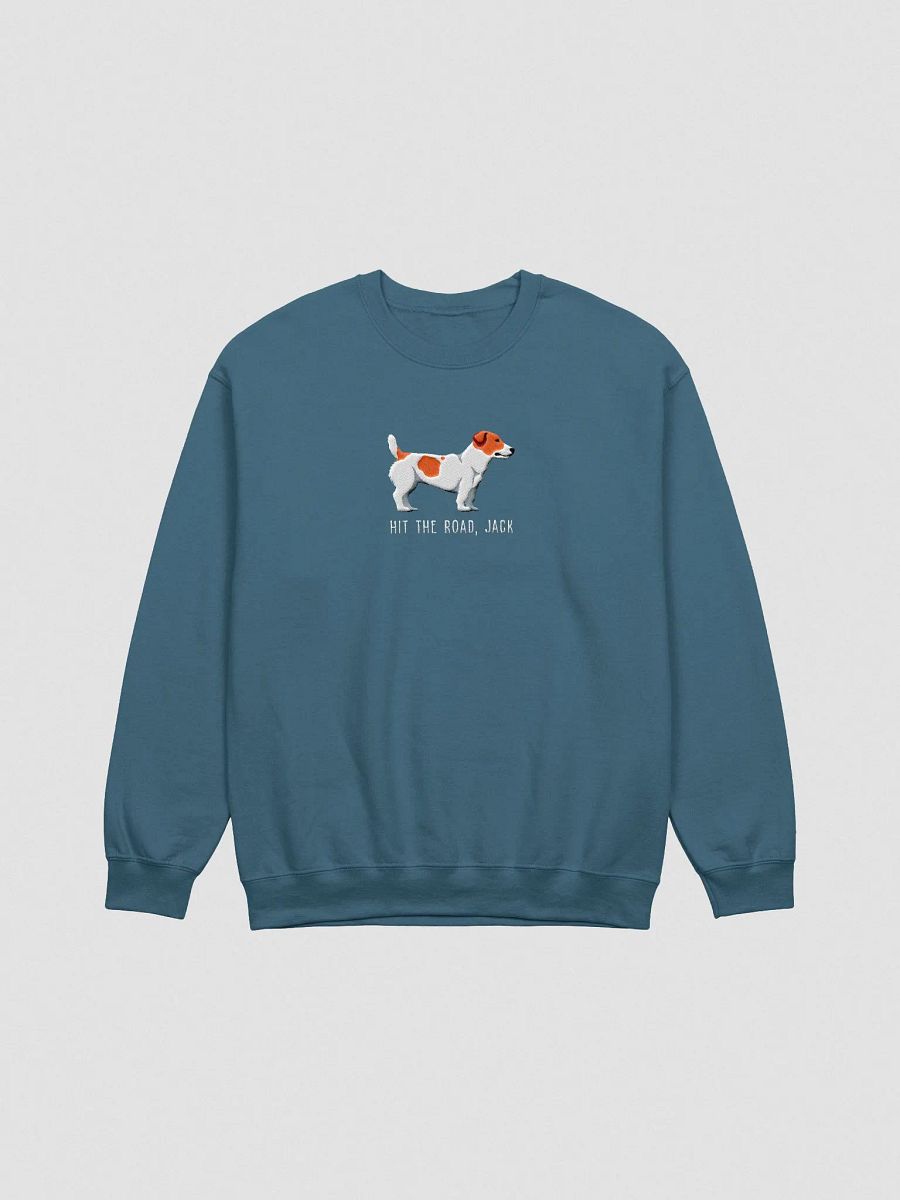 Hit the Road, Jack Sweatshirt (Embroidered) of a Jack Russell Terrier(Red & White) product image (4)