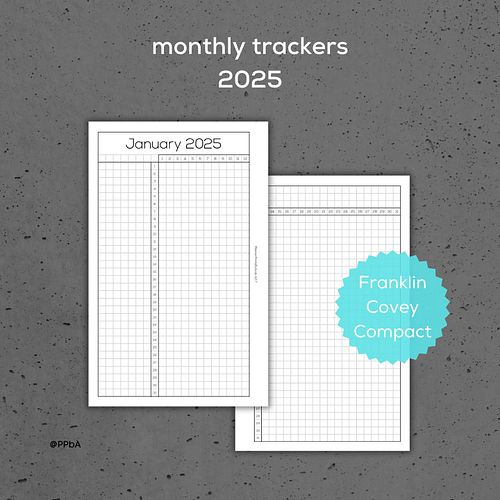 getting ready for 2025? Just finished these monthly trackers in Franklin Covey Compact size and listed them in my shop 🥰 
hea...