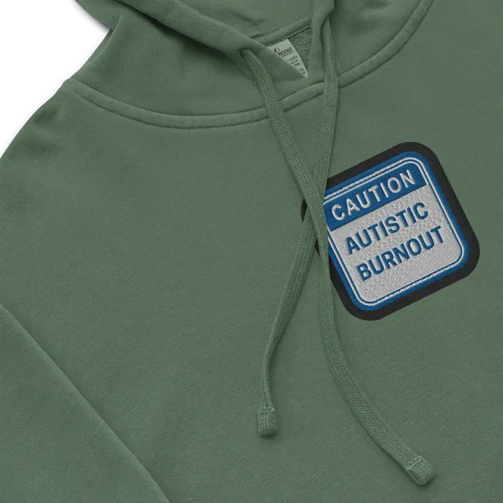 CAUTION: ASD BURNOUT embroidered pigment hoodie (royal bubble design) product image (1)