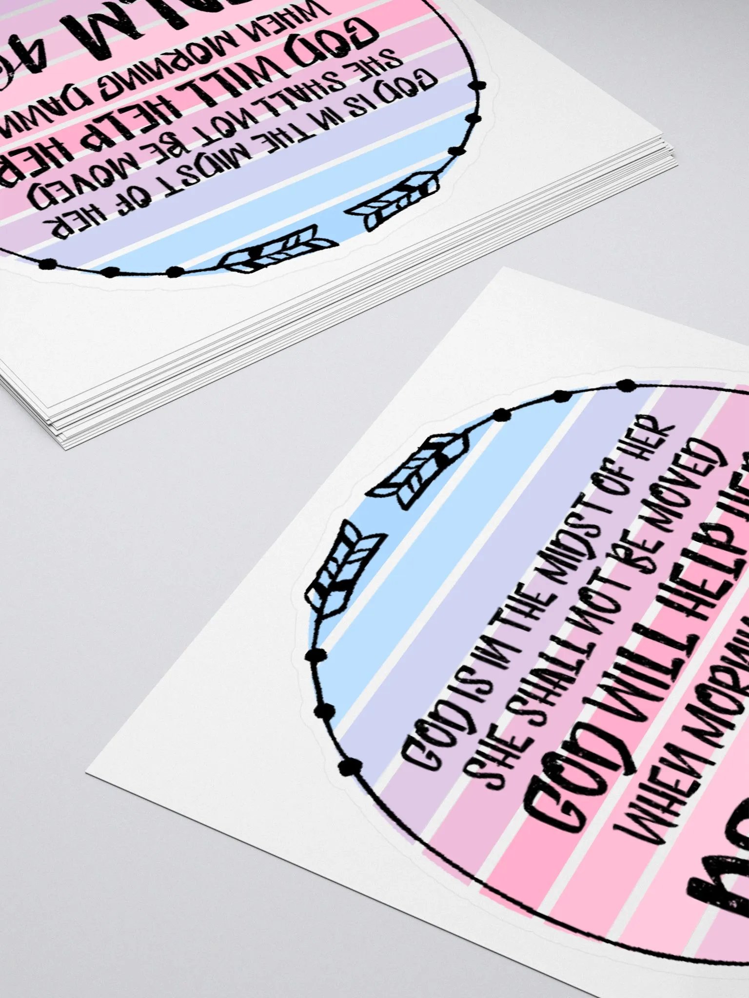 Pink Psalm 46:5 Circle Sticker product image (4)