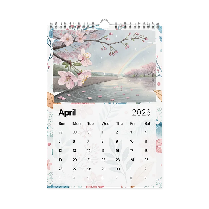 Watercolor Seasons Wall Calendar 2026 – A Year of Tranquil Beauty in Every Brushstroke product image (1)