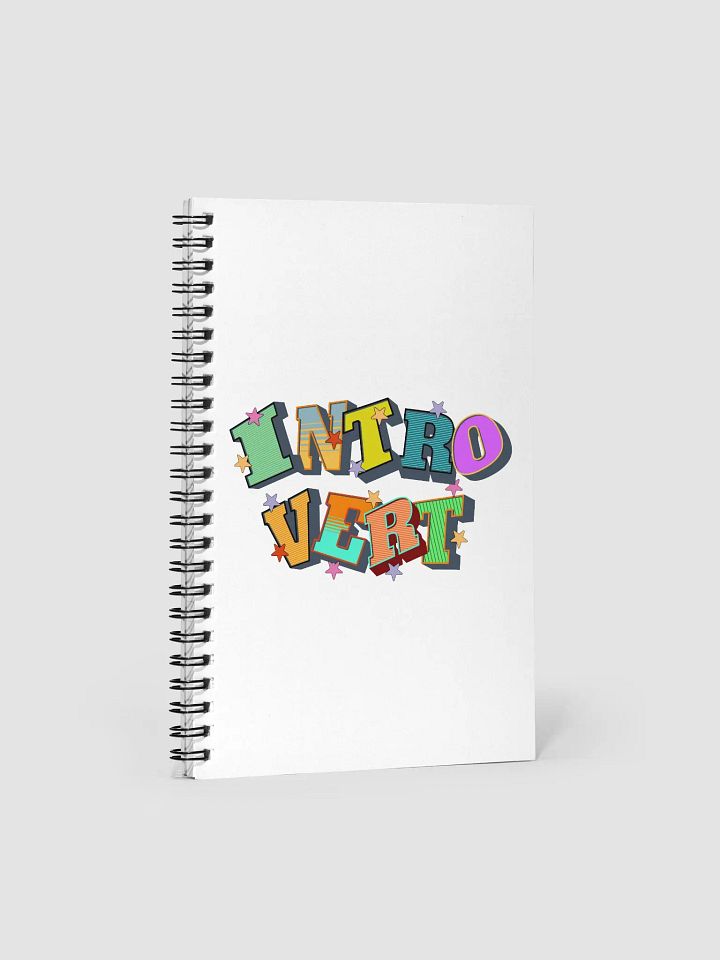Introvert Block Letter Colorful Spiral Notebook product image (1)