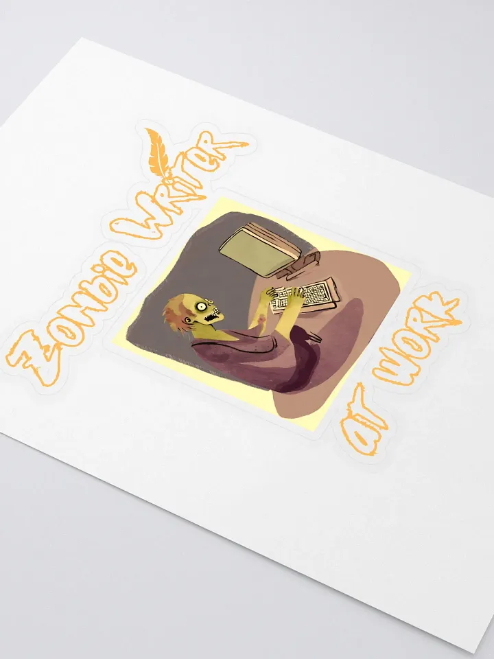 Zombie Writer at Work Sticker product image (2)